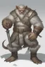 Placeholder: Dnd a bugbear with white fur and leather armor