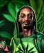 Placeholder: Snoop Dogg, marijuana burning with dollars, jungle background, hyper realistic