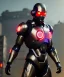 Placeholder: cyber ninja, black metal armor, futuristic suit, imperious, 8k resolution, overwatch, genji, color, vibrant, visor