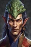 Placeholder: Generate a dungeons and dragons character portrait of the face of a handsome male yuan-ti pureblood wizard. His reptilian characteristics are enhanced. He has snake like eyes.