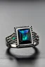 Placeholder: a men square ring with black opal