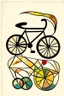 Placeholder: bicycle in the style of Paul klee ink transfer