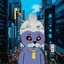 Placeholder: Cats cyber , Lazer eye , Tokyo city night view wallpaper
