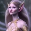 Placeholder: beautiful elf woman, Emilie de Ravin, photorealistic hazel iris, wearing long cape over simple dress, uhd, ambient lighting, 4k, dark background --no hood