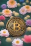 Placeholder: Bitcoin cryptocurrency alone are in the full blooming flowers