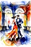 Placeholder: bailarines de tango salón outline icon water color