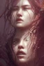 Placeholder: a female portrait, upclose, clear, majestic, flow, illustration, concept art, by Greg Rutkowski, Sung Choi, Mitchell Mohrhauser, Maciej Kuciara, Johnson Ting, WLOP