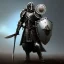 Placeholder: franz frazetta style, knight with sword and shield, dark soul like