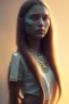 Placeholder: girl, cute, beautiful, Native American, head and shoulders portrait, 8k resolution concept art portrait by Greg Rutkowski, Artgerm, WLOP, Alphonse Mucha dynamic lighting hyperdetailed intricately detailed Splash art trending on Artstation triadic colors Unreal Engine 5 volumetric lighting, long hair, brown eyes, black hair, clean face