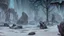 Placeholder: This area is a graveyard where creatures that have died from extreme cold. Each creature is encased in a thick coat of ice, preserving its remains.