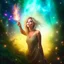 Placeholder: book cover illustration, samantha fox hippie pixie hovering in the underground grove sparkling light confetti, in the style of dali, 8k, down-light, soft light, depth of field, photo realism, trending on art station, high detail, smoke and fog