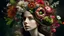 Placeholder: there is a woman with flowers in her hair and a flower crown, woman with flowers, female portrait with flowers, beautiful digital artwork, contemporary artistic collage, by Adam Marczyński