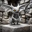 Placeholder: giger escher bat kobold sculpture in transparent white murano glass in front of crumbeling stone wall,bokeh like f/0.8, tilt-shift lens 8k, high detail, smooth render, down-light, unreal engine,bokeh like f/0.8, tilt-shift lens 8k, high detail, smooth render, down-light, unreal engine