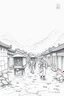 Placeholder: trading caravan Hexi Corridor silk road in ancient times in the style of Huang Yong Ping pencil sketch