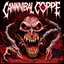 Placeholder: Chaos horrific, Carnivorous attack Apocalyptic plight, Grotesque morbid threat, illustrative style by Arturo Souto, unbalanced, offset, non-symmetrical surreal horror, text "Cannibal Corpse" album cover aesthetic in a death metal font