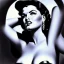 Placeholder: Dibujo de Jane Russell como una cortesana muy guapa y voluptuosa con el estilo de Caravaggio