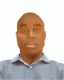 Placeholder: passport picture of black man with a brown shirt and hidden facial mark