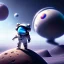 Placeholder: pixar style anamorphic cute astronaut rabbit floating in space, full body, puffer jacket, dramatic lighting, hyper realistic, unreal engine 5, 16k, background:space