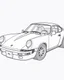 Placeholder: outline for a coloring page of a Porsche 911, white background, sketch style, only use outline, no shadows and clear and well defined