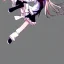 Placeholder: Anime girl kicking high side view