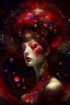 Placeholder: beautiful fantasy dreamy surreal abstraction, deep rich colors, magic lighting, Artist Jean-Baptiste Monge, Gustav Klimt geometric ornamental style, cosmic galaxy black red gold extravagant surreal beautiful ornamental dots and lines surreal abstraction, surreal Rene Magritte, solid colors, reminiscent of luxury, minimalist, clean with some abstract elements, with dark colors , trending on artstation, sharp focus, studio photo, intricate details, highly detailed,