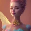 Placeholder: fairy, pink, blue, beautiful, happy smile, gold, jewels, hyperrealism, masterpiece, expert, cinematic lighting, sharp focus, 8K, pastel, macro lens, woman, detailed, flower