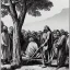 Placeholder: The Lord appeared to Abraham near the great trees of Mamre while he was sitting at the entrance to his tent in the heat of the day. 2 Abraham looked up and saw three men standing nearby. When he saw them, he hurried from the entrance of his tent to meet them and bowed low to the ground.