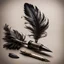 Placeholder: Hyper Realistic Vintage Feather Pen With Ink Pot