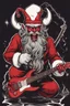 Placeholder: satanic santa claus with devil horns playing electric guitar