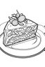 Placeholder: DRAW TO COLORING OF CHEESECAKE, CARTOON STYLE, LOW DETAILS, THICK LINES, NO SHADING, NO COLOR