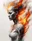 Placeholder: art, abstract, human, burning edges, (intense and emotional visual experience:1.5), (captivating and fiery ambiance:1.3), (dramatic and captivating essence:1.2), (fiery details:1.3), white background