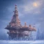 Placeholder: oil platform in winter landscape