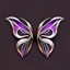 Placeholder: symetry!!, butterfly!!, view from a side, wings waving, logo, NFT, futuristic, curves, lines, simple, gradient, creative