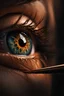 Placeholder: human eye peaking from a lust brush , macro lens , extreme detailed with intricate details , photorealistic , cinematic lights, luminous eyes, striking contrast , exquisite clarity , centered hyper realistic cover photo, ultra sharp focus, very detailed with intricate details , 32k octane render