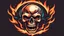 Placeholder: screaming burning skull logo