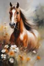 Placeholder: Masterpiece, best quality, Willem Haenraets style portret painting of a horse in the meadow, painted by Willem Haenraets