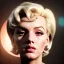 Placeholder: Realistic image portrait, waist up view, blonde woman, sweet Marylin Monroe face, perfect iris, glow eyes, classic super hero dress, highly detailed, unreal engine 5, ray tracing, RTX, lumen lighting, ultra detail, volumetric lighting, 3d, finely drawn, high definition, high resolution.