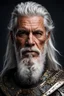 Placeholder: portrait of a 55 year old warrior with salt and pepper hair. His beard is neatly trimmed. Fantasy, hyperrealistic