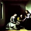 Placeholder: drawing of las meninas Caravaggio style