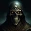 Placeholder: fantasy art, necromancer, sorcerer, aristocrat, skull mask with one open eye