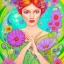 Placeholder: very beautiful portrait of bright fairy, cosmic atmosphere, perfect composition, 8k, super detailed, delicate flowers, complementary colours, intricate details, fantasy art