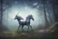 Placeholder: unicorn in the forest at night