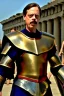 Placeholder: steve buscemi in greek armor at the fall of the city of Troy high quality