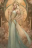 Placeholder: art by Alfons Mucha, Lady Gaga as an elf princess in an elven kingdom, HD 4K