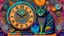Placeholder: A Cat That Is Sitting On Top Of A Clock, Android Jones And Chris Dyer, Behance. Polished, Inspired By Eduardo Paolozzi, Hypereuphoria, Remix By Ballaberg