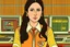 Placeholder: Wes Anderson cartoon of a darkhaired woman who loves computer science, social media, feminism and Liverpool F.C.