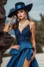 Placeholder: full body beautiful girl, elegant blue lace clothes of the 80s, luxury style, small elegant hat with feather, hair of the 80s, pearl necklace, earrings masterful, beautiful face