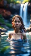 Placeholder: dork girl swimming in waterfall,bokeh like f/0.8, tilt-shift lens 8k, high detail, smooth render, down-light, unreal engine, prize winning