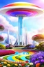 Placeholder: colors, very beautiful, ,flowers, garden,rainbow, cité futuriste ultra moderne, ufos