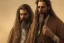 Placeholder: Boisterous braided long haired bearded tall man wearing gold rings and rugged long merchant's coat, dark background, dynamic lighting, golden glowing eyes, medieval fantasy, monocle